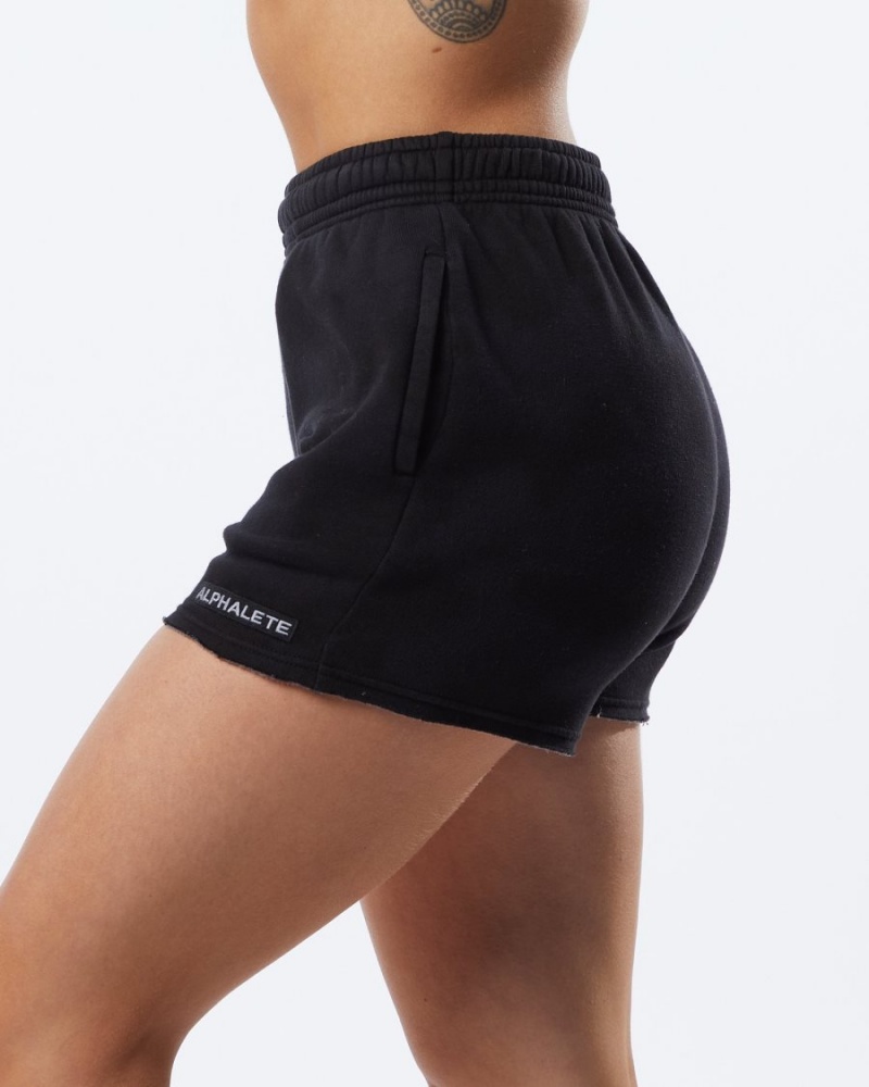 Women's Alphalete HCTS Short 3.5" Shorts Blackbird | 1830-MQHOY