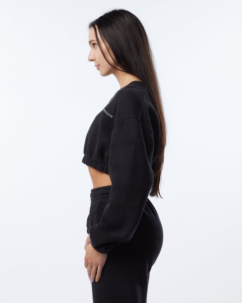 Women's Alphalete HCTS Sweater Jackets Blackbird | 9872-HGWJF