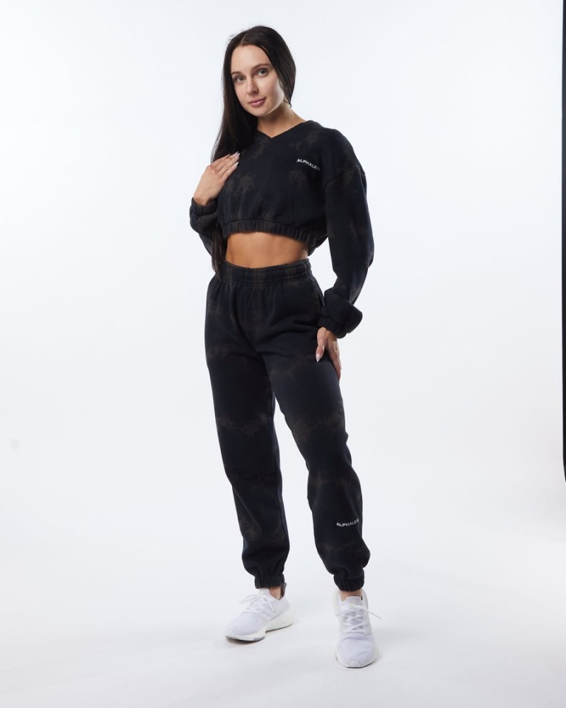 Women's Alphalete HCTS Sweater Jackets Faded Black | 8295-CIKJU