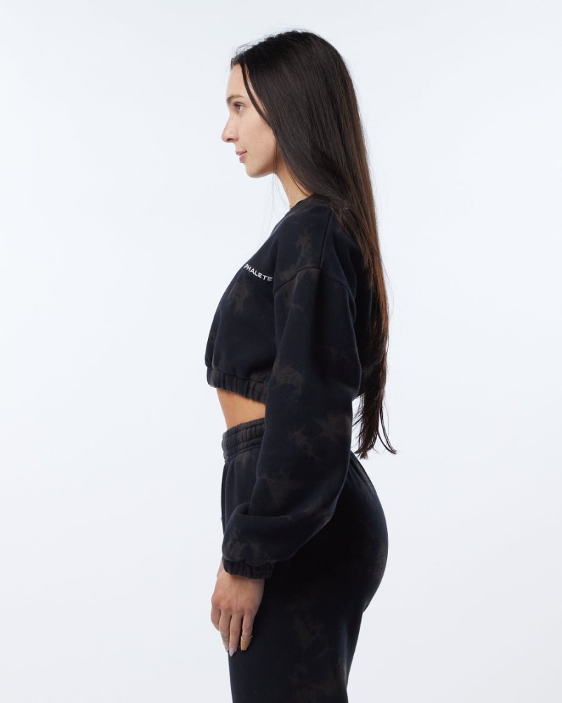 Women's Alphalete HCTS Sweater Jackets Faded Black | 8295-CIKJU