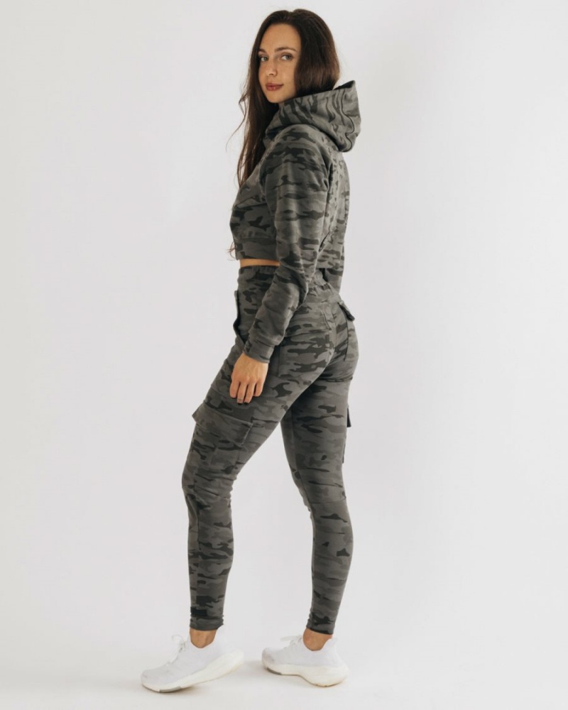 Women's Alphalete Identity Cargo Jogger Terrain Camo | 5801-FKWTV