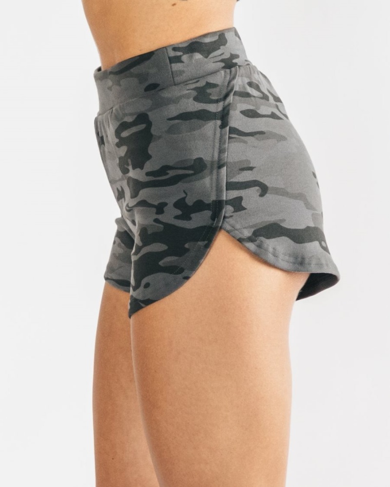 Women's Alphalete Identity Cozy Short Shorts Phantom Camo | 2975-LDXMH