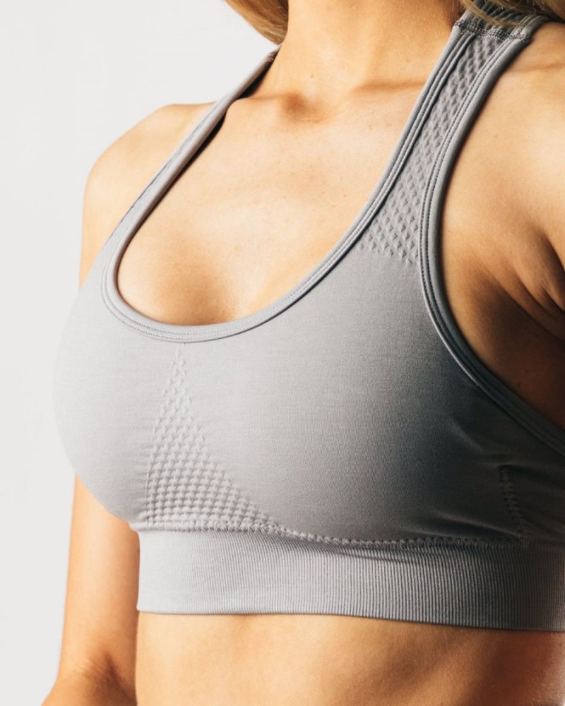 Women's Alphalete Impact Bra Sports Bra Medium Grey | 5706-KYQZJ