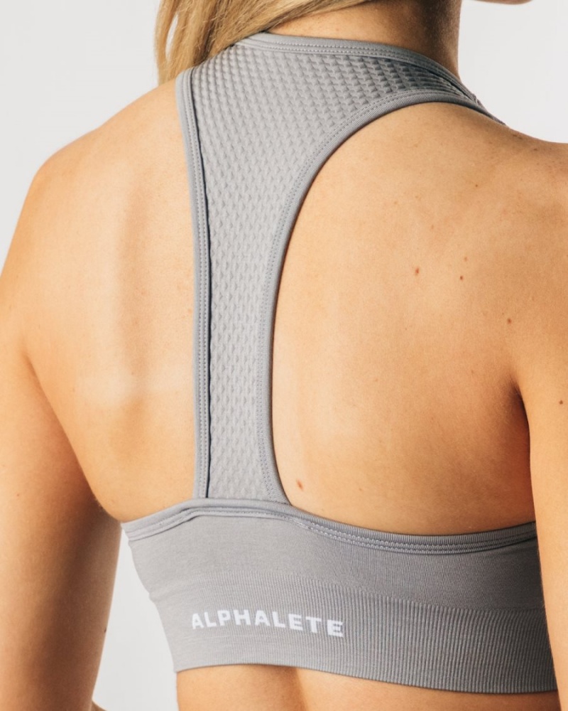 Women's Alphalete Impact Bra Sports Bra Medium Grey | 5706-KYQZJ