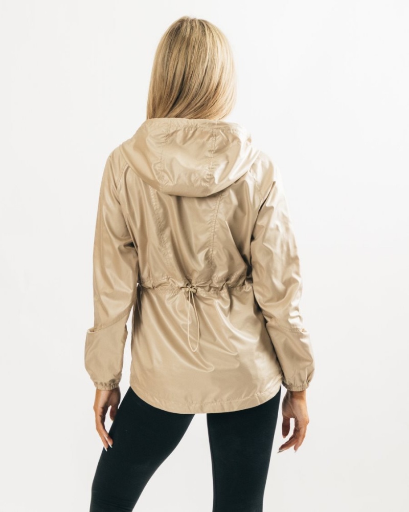 Women's Alphalete Infinity Explorer Jacket Jackets Tan | 8374-RVFGA