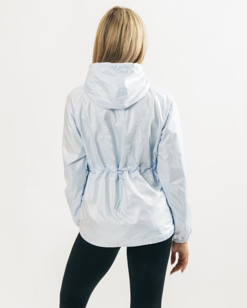 Women's Alphalete Infinity Explorer Jacket Jackets Light Blue | 1798-TOXCL