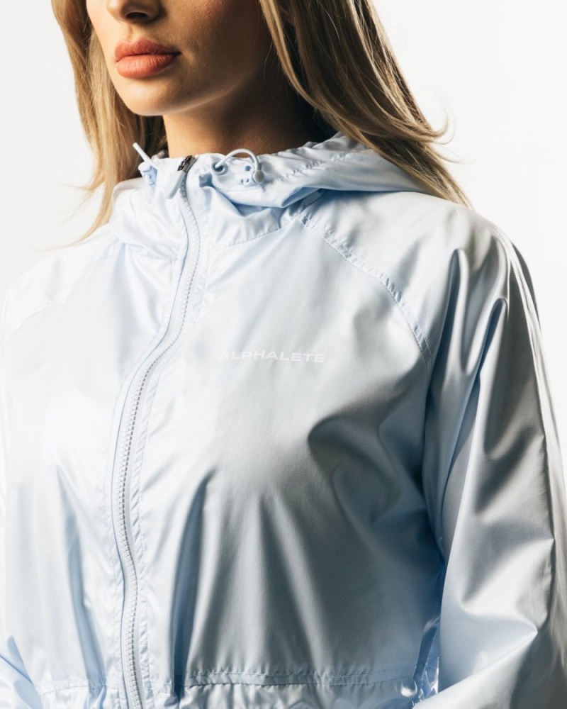 Women's Alphalete Infinity Explorer Jacket Jackets Light Blue | 1798-TOXCL