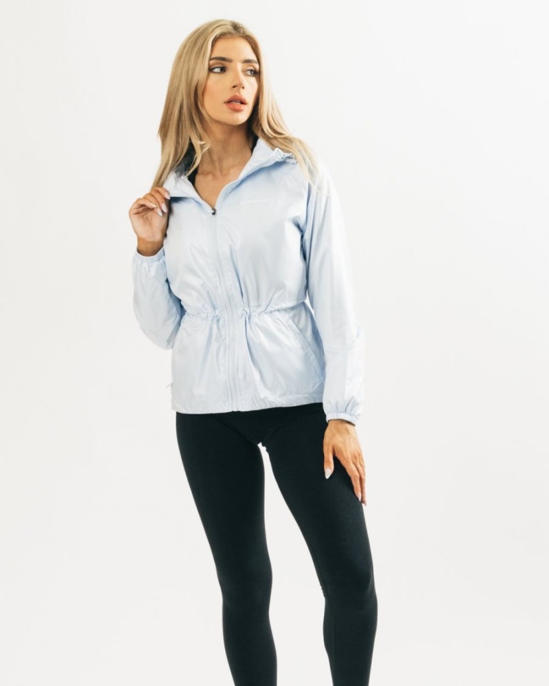 Women's Alphalete Infinity Explorer Jacket Jackets Light Blue | 1798-TOXCL