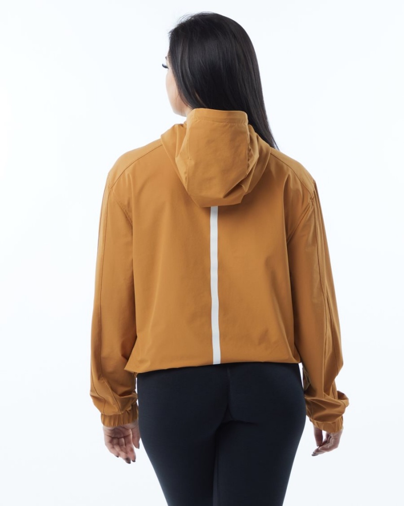 Women's Alphalete Infinity Tech Jacket Jackets Chestnut | 5428-EMAJR