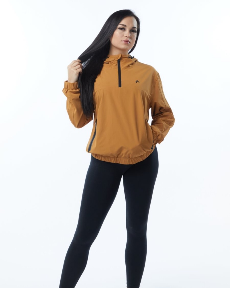 Women's Alphalete Infinity Tech Jacket Jackets Chestnut | 5428-EMAJR