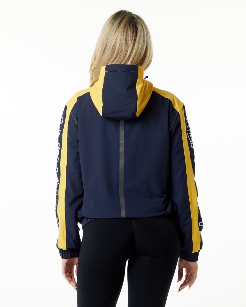 Women's Alphalete Infinity Tech Jacket Jackets Canary Yellow | 1384-GXHTZ