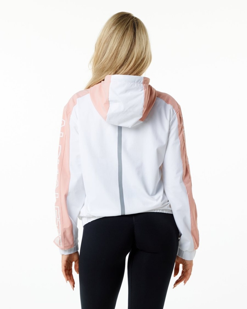 Women's Alphalete Infinity Tech Jacket Jackets Himalayan Pink | 4687-UJBLA