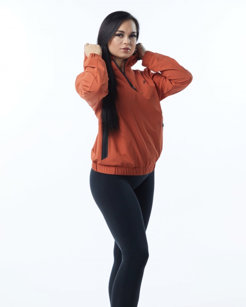 Women's Alphalete Infinity Tech Jacket Jackets Sour Tangerine | 2078-SPGWO