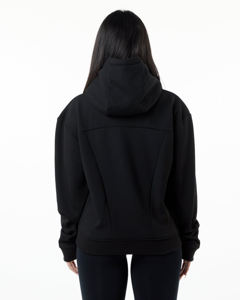 Women's Alphalete Monarch Hoodie Hoodie Black | 2564-FTARO