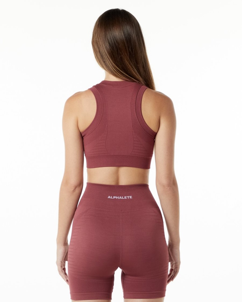 Women's Alphalete Ozone Crop Bra Sports Bra Gingerbread | 3621-CMONH