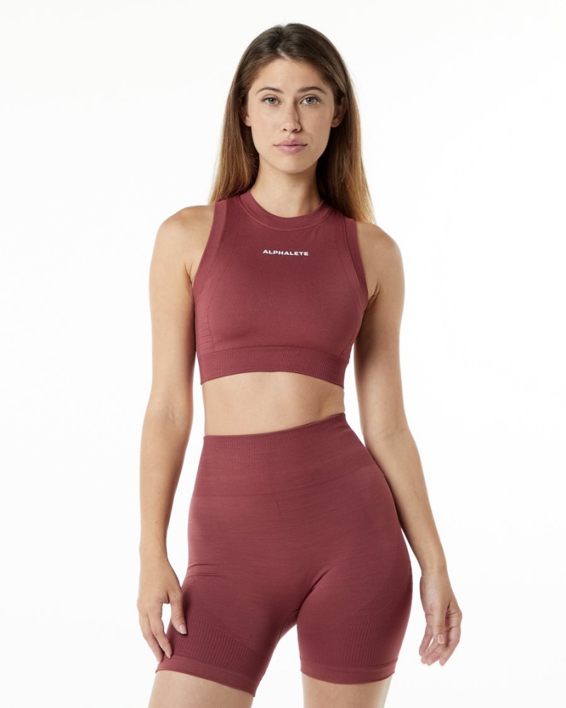 Women\'s Alphalete Ozone Crop Bra Sports Bra Gingerbread | 3621-CMONH