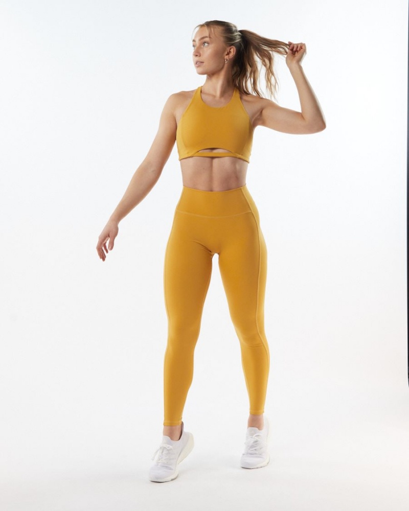 Women's Alphalete Pulse Kinetic Legging Leggings Exotic Yellow | 3925-VSYBH