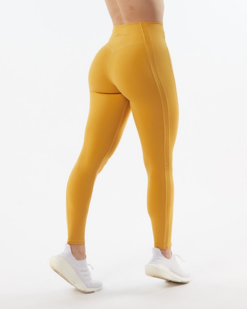 Women\'s Alphalete Pulse Kinetic Legging Leggings Exotic Yellow | 3925-VSYBH