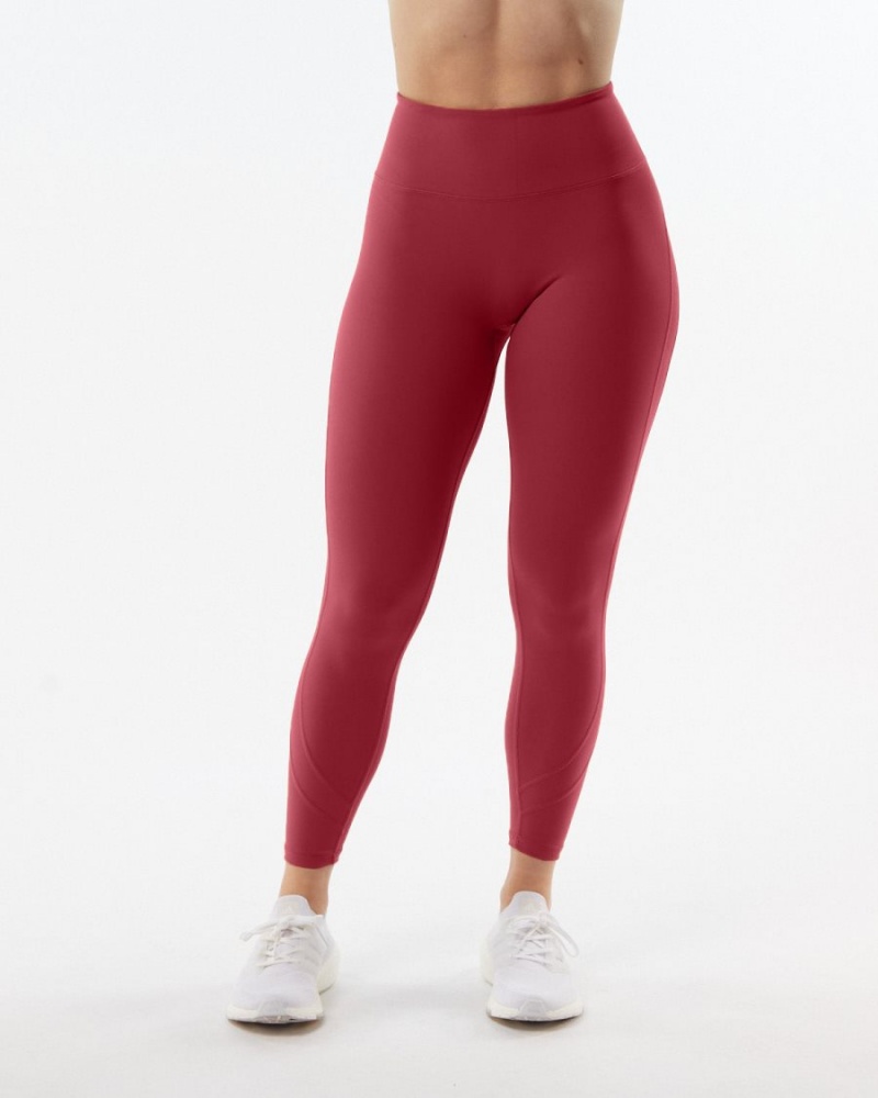 Women's Alphalete Pulse Surge Legging Leggings Tartan Red | 9370-HZAFW