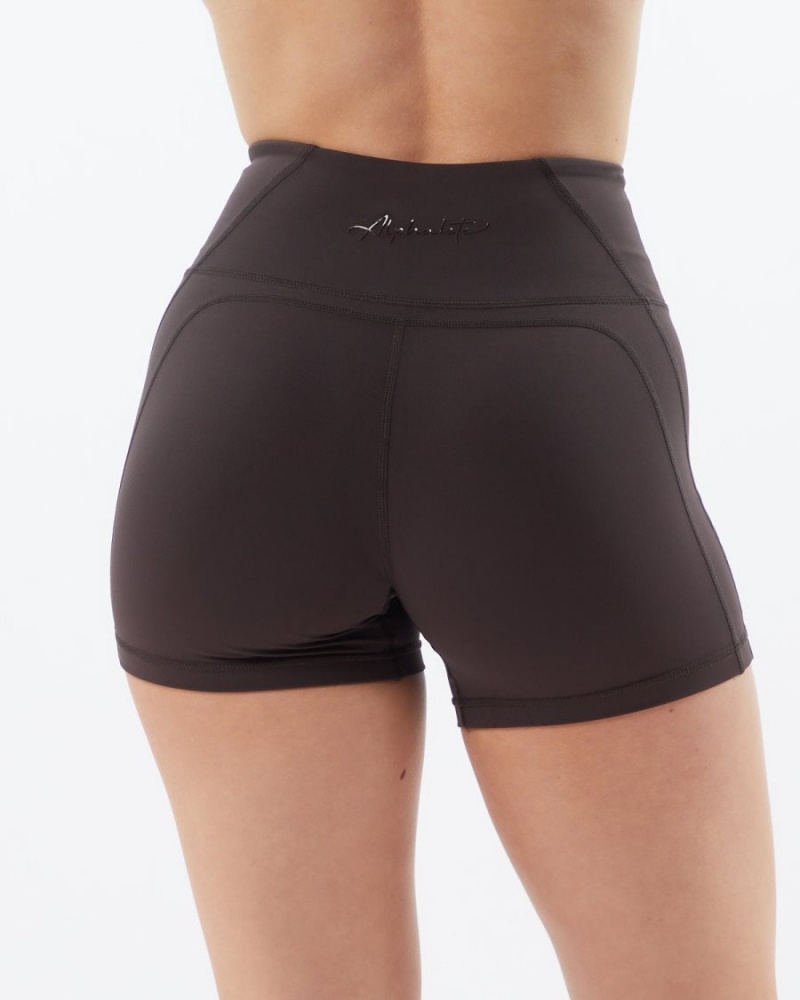 Women's Alphalete Pulse Surge Short 4" Shorts Obscure Grey | 6154-ZVISN