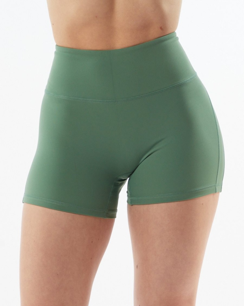 Women's Alphalete Pulse Surge Short 4" Shorts Luxury Green | 4810-EZQAI