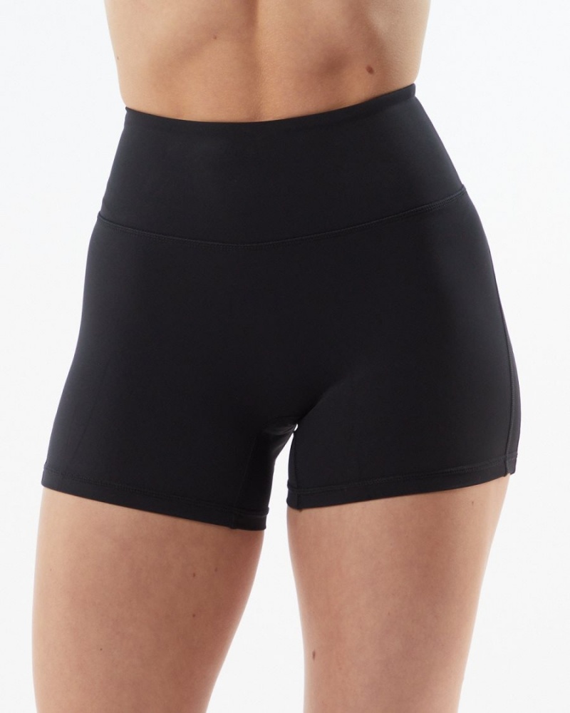 Women's Alphalete Pulse Surge Short 4" Shorts Blackout | 8324-EPVDQ