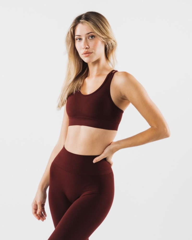 Women's Alphalete Revival Bra Sports Bra Sangria | 6497-DNKCL