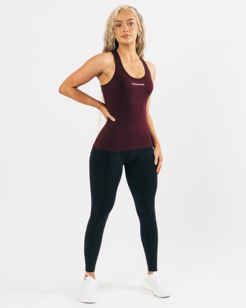 Women's Alphalete Seamless Tank Tank Top Black Cherry | 3905-WNLCD