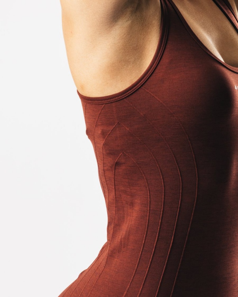 Women's Alphalete Seamless Tank Tank Top Copper | 4029-HBIUK