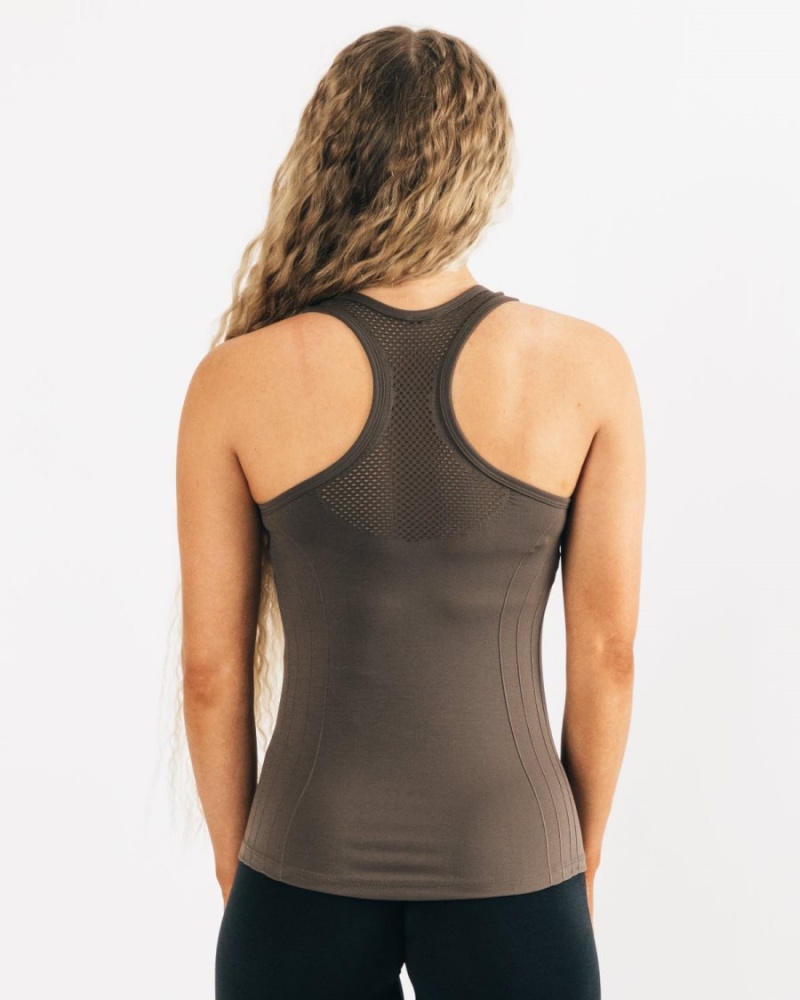 Women's Alphalete Seamless Tank Tank Top Mocha | 7263-SCROY