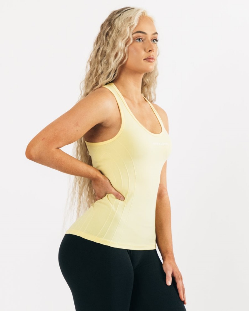 Women's Alphalete Seamless Tank Tank Top Lemonade | 2078-IGVUX