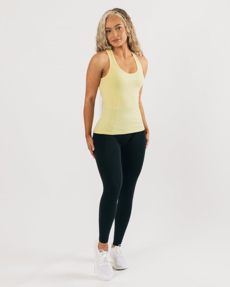 Women's Alphalete Seamless Tank Tank Top Lemonade | 2078-IGVUX