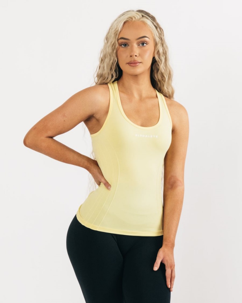 Women\'s Alphalete Seamless Tank Tank Top Lemonade | 2078-IGVUX