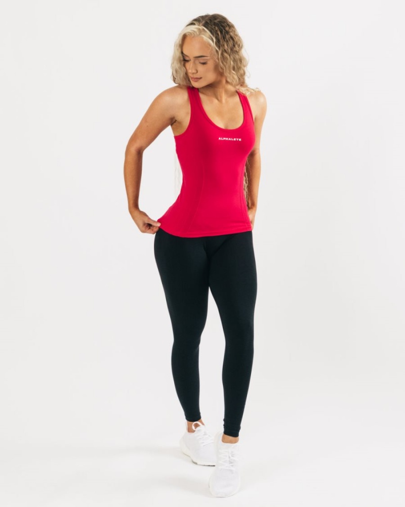 Women's Alphalete Seamless Tank Tank Top Pink | 6540-RWDAL