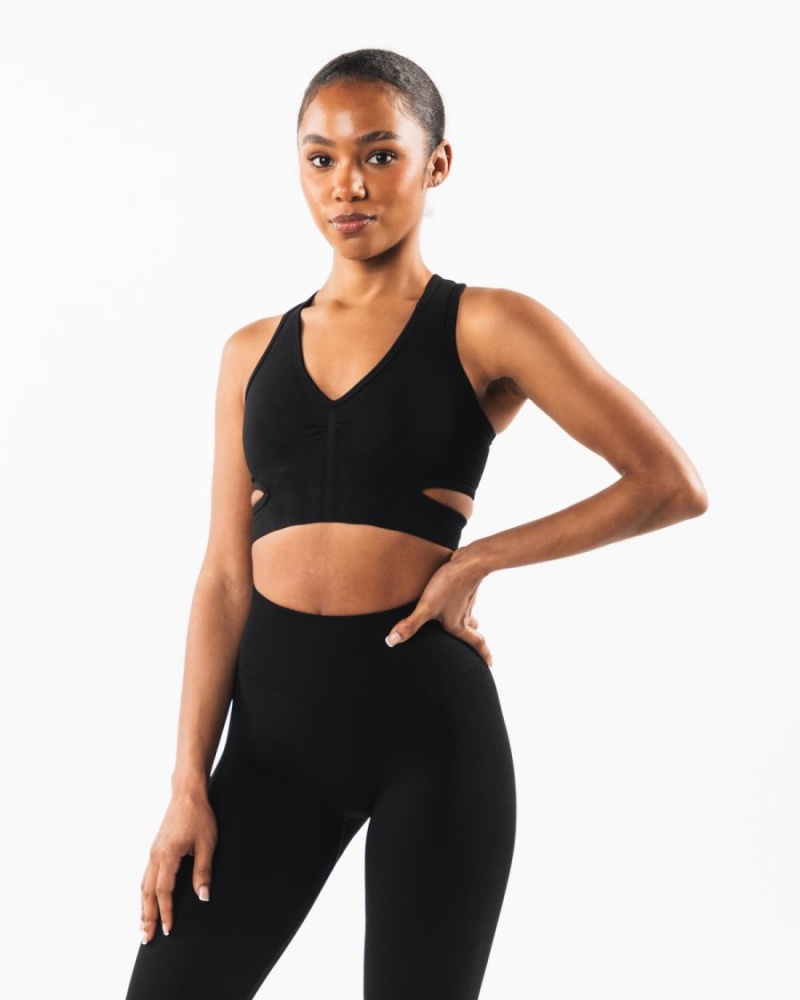 Women's Alphalete Stratus Bra Sports Bra Black | 3108-PDHTX