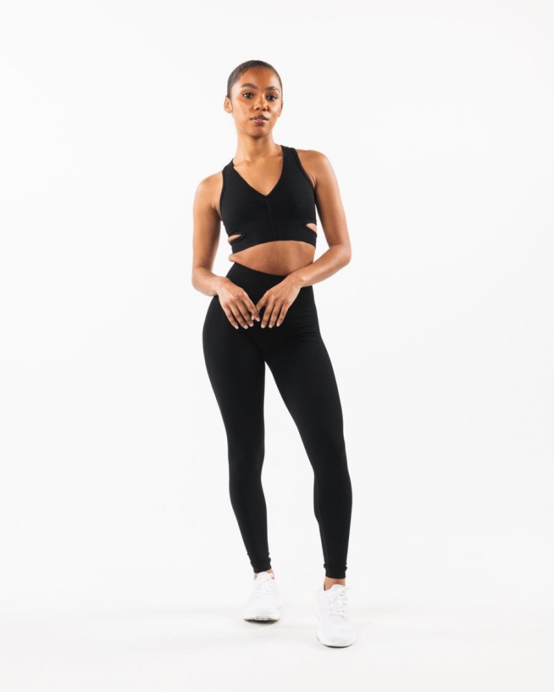 Women's Alphalete Stratus Bra Sports Bra Black | 3108-PDHTX