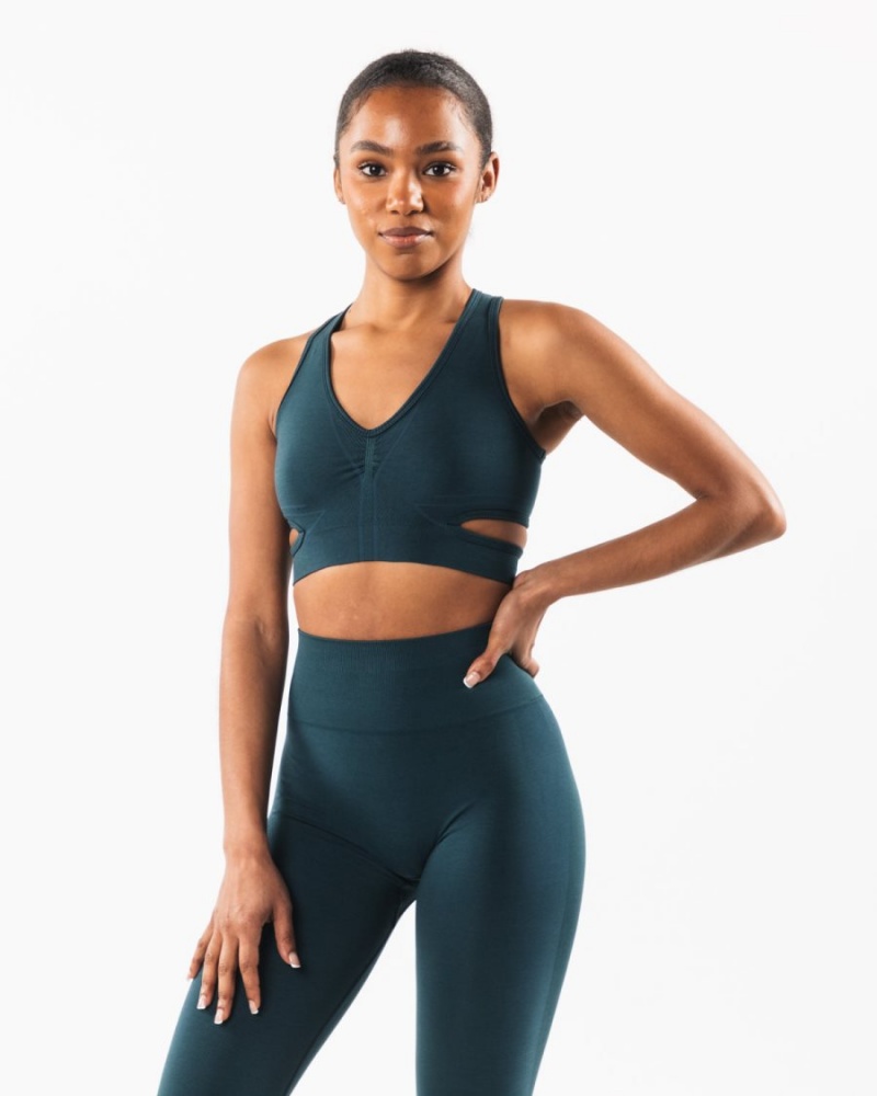 Women's Alphalete Stratus Bra Sports Bra Midnight | 5261-OPQFZ