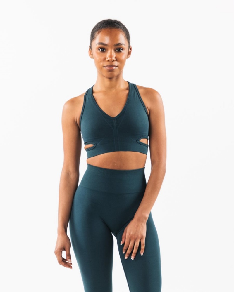 Women\'s Alphalete Stratus Bra Sports Bra Midnight | 5261-OPQFZ