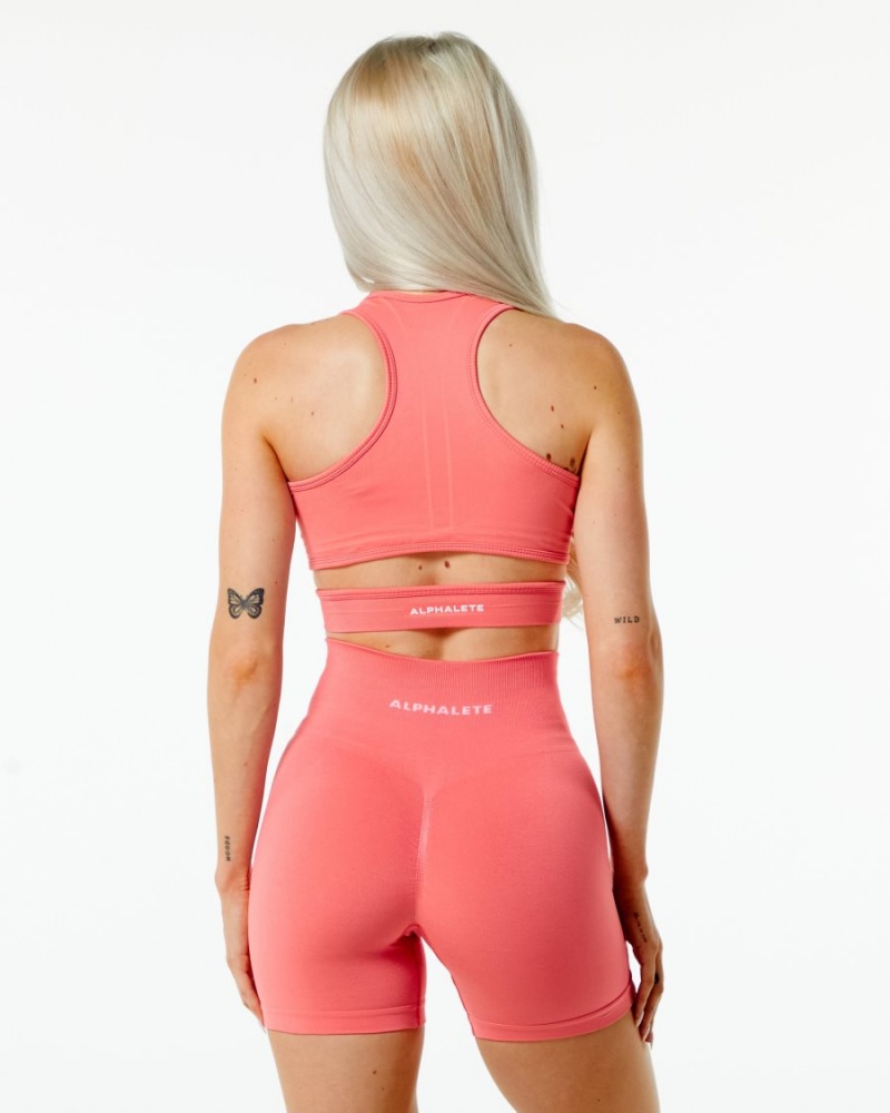 Women's Alphalete Stratus Bra Sports Bra Pixel Pink | 1836-XWYBQ