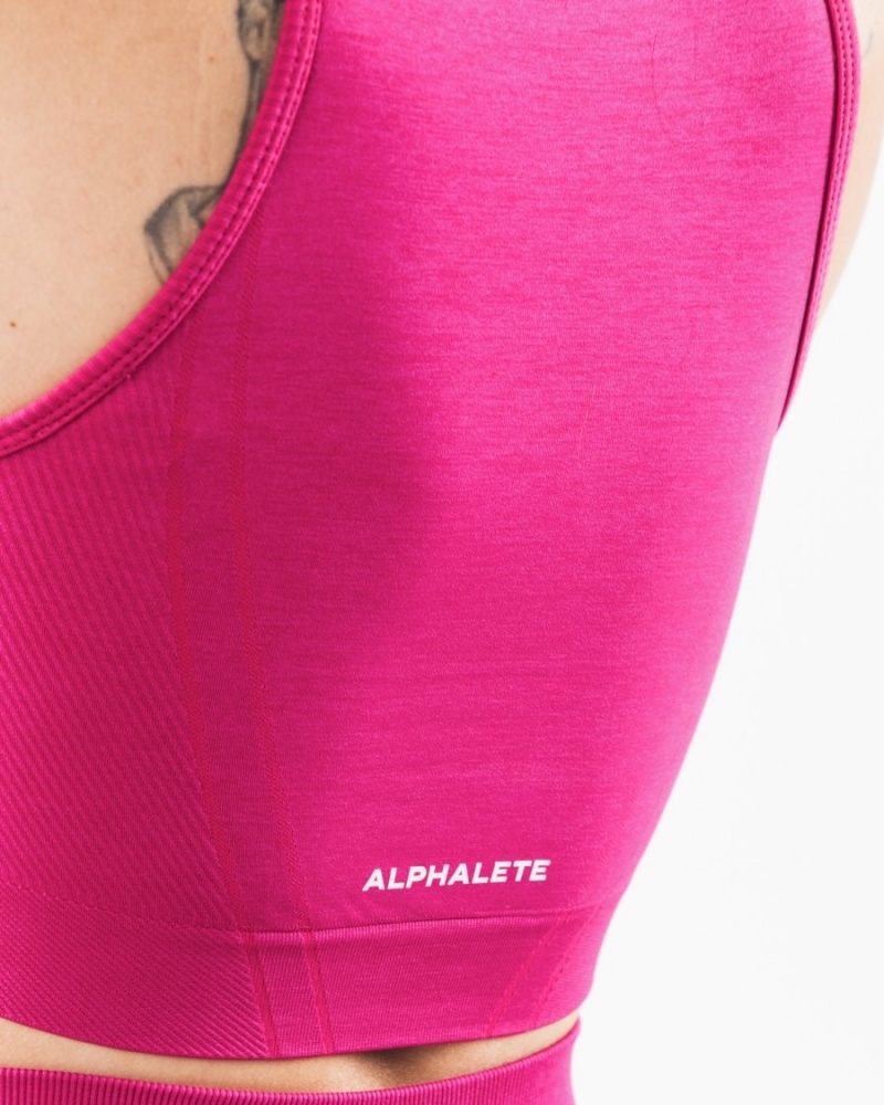 Women's Alphalete Stratus Crop Tank Tank Top Magenta | 7560-MFAUI