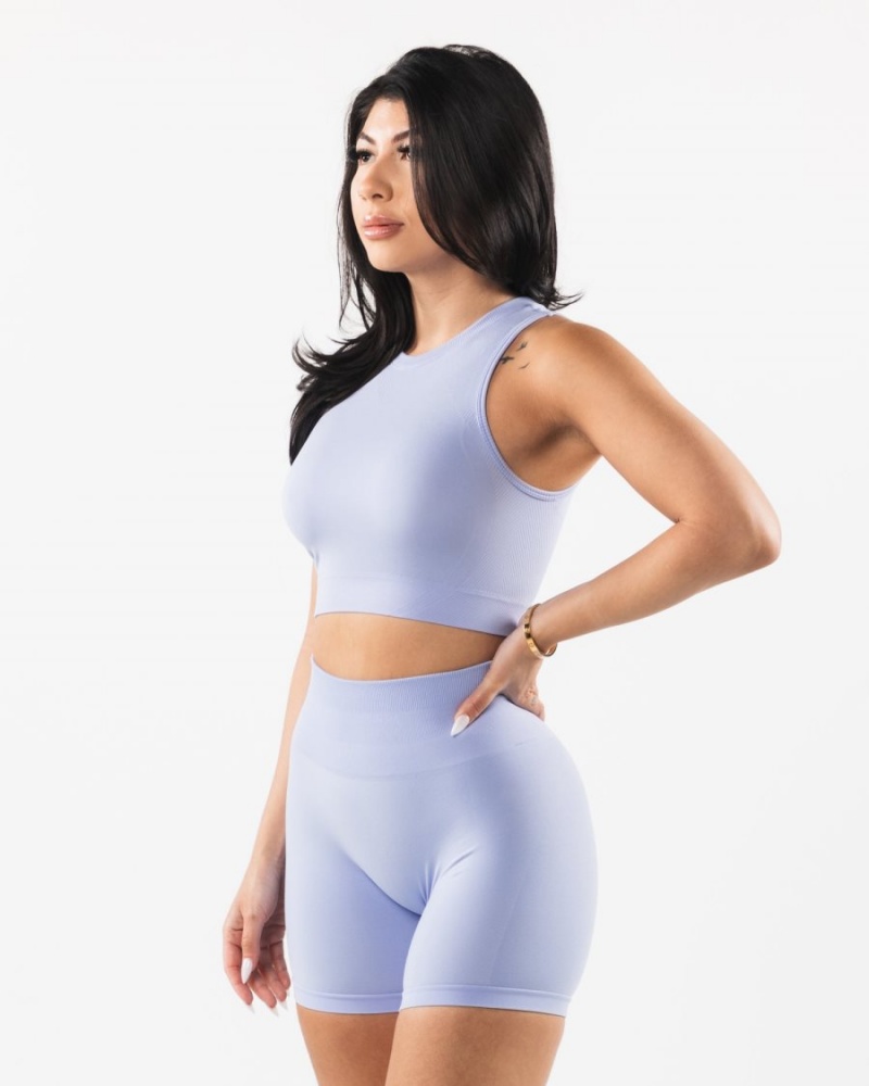 Women's Alphalete Stratus Crop Tank Tank Top Mystic Blue | 9058-JCDQO