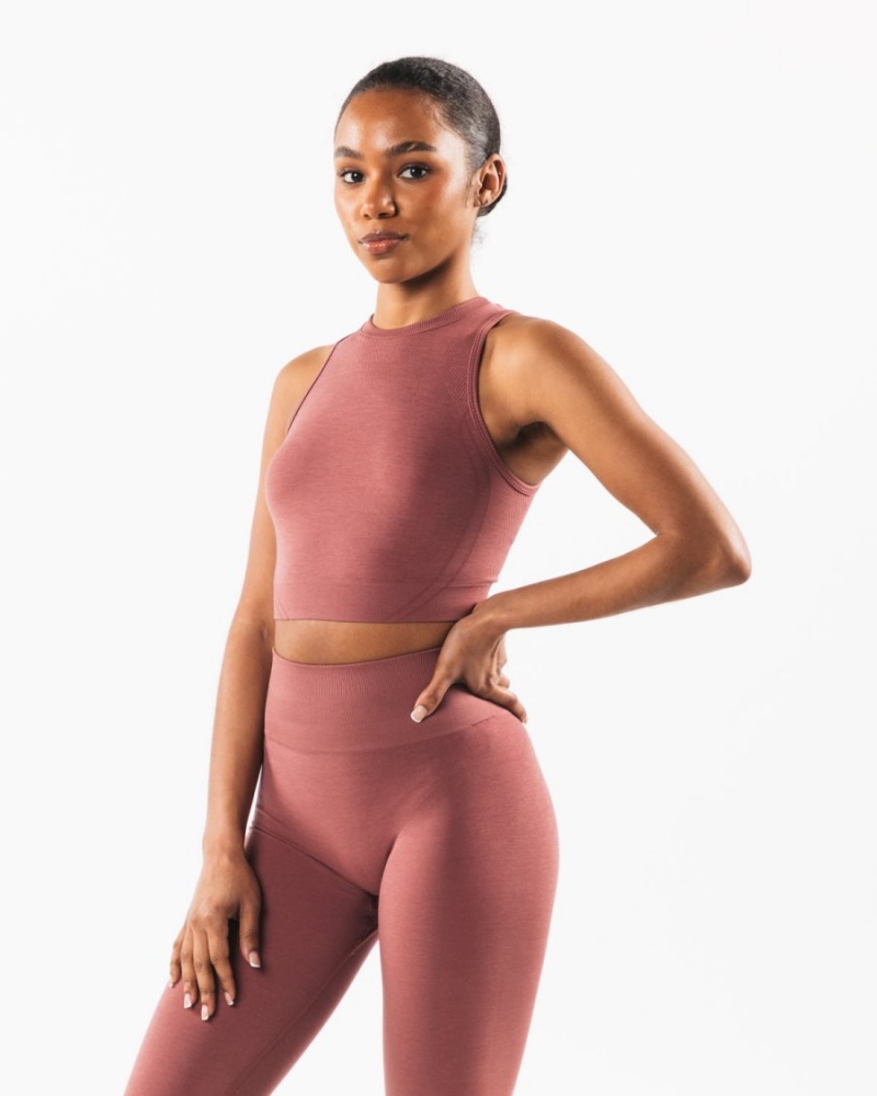 Women's Alphalete Stratus Crop Tank Tank Top Rose | 0625-GDYCE