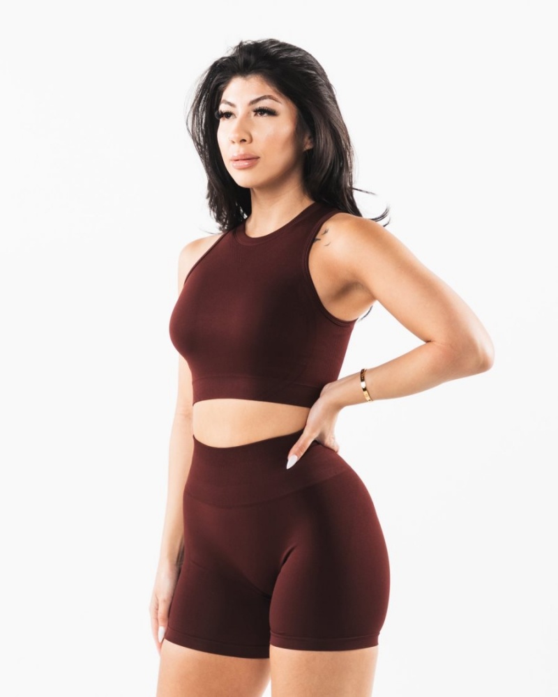 Women's Alphalete Stratus Crop Tank Tank Top Sangria | 2513-LXPSG