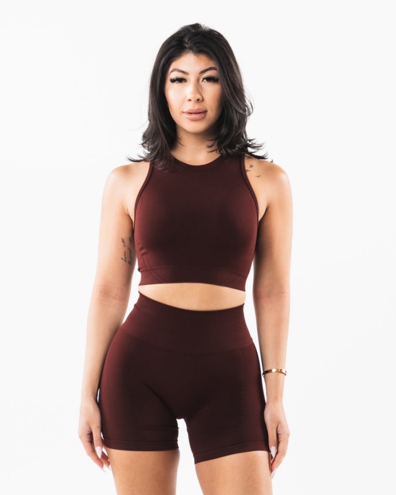 Women\'s Alphalete Stratus Crop Tank Tank Top Sangria | 2513-LXPSG