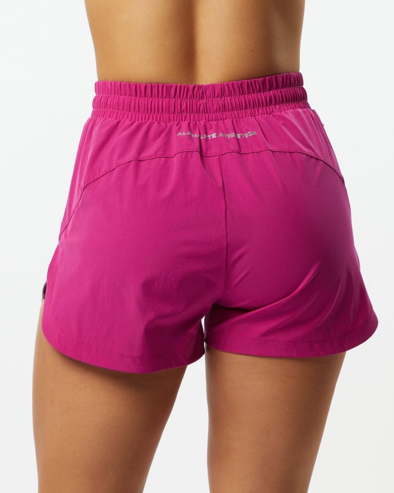 Women's Alphalete Stride Short 3" Shorts Arcade Pink | 6958-WGEQB