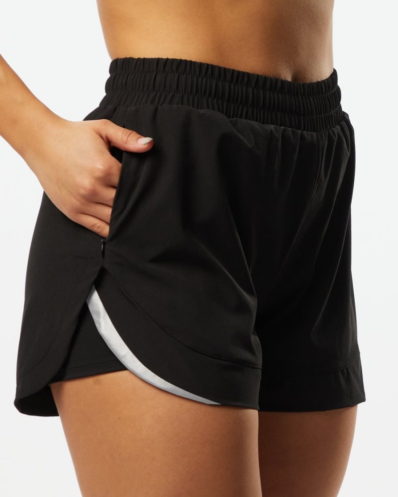 Women's Alphalete Stride Short 3" Shorts Black | 5103-PHLEF