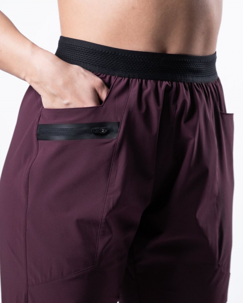 Women's Alphalete Studio Pant Jogger Burgundy | 7902-YROSD