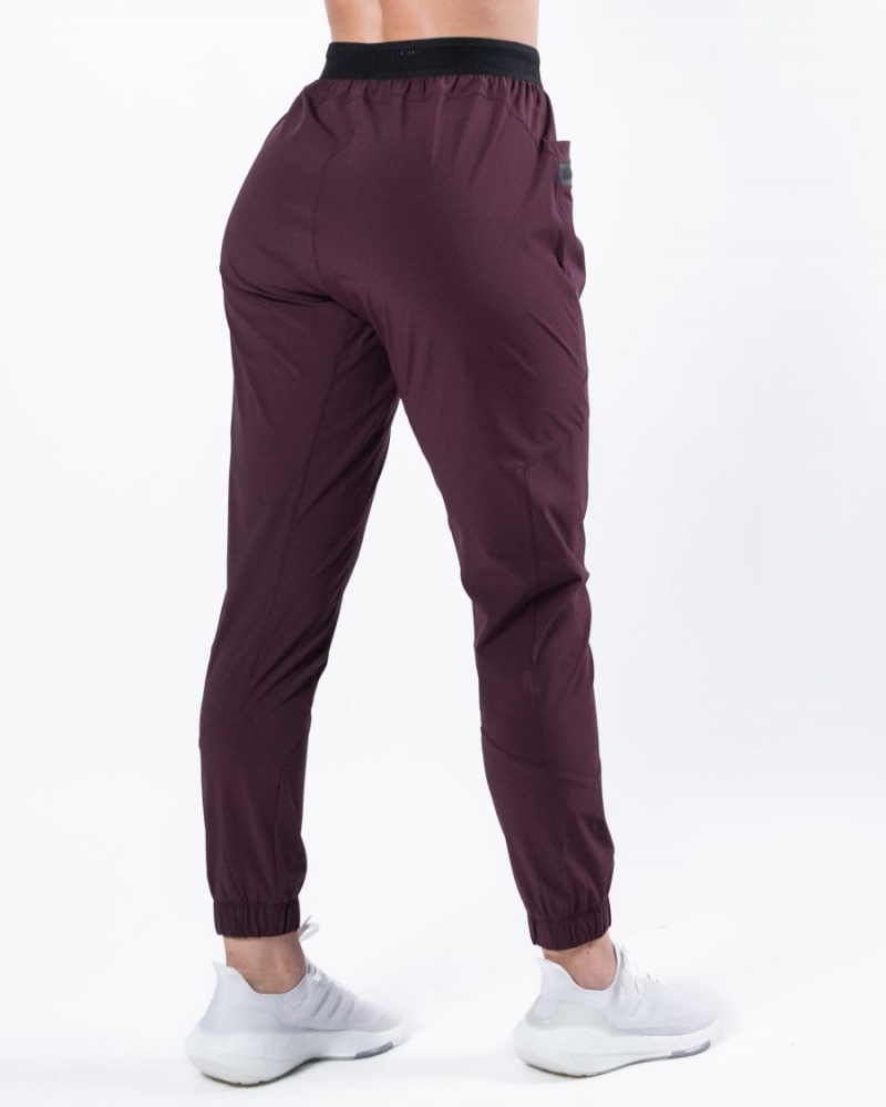 Women's Alphalete Studio Pant Jogger Burgundy | 7902-YROSD