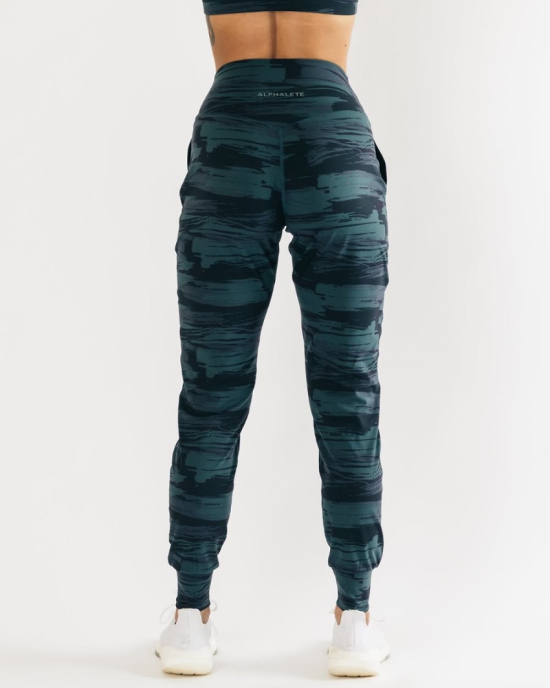 Women's Alphalete Surface Expanse Jogger Jogger Blue Canvas Camo | 0413-LEVPF