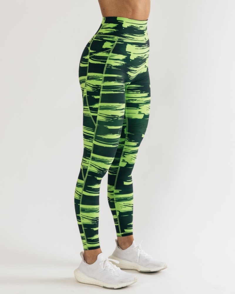 Women's Alphalete Surface Pocket Legging Leggings Volt Canvas Camo | 7853-PWLVM